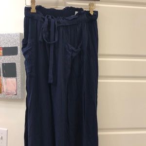 Navy Paper bag pants